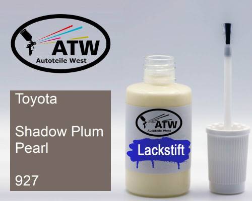 Toyota, Shadow Plum Pearl, 927: 20ml Lackstift, von ATW Autoteile West.